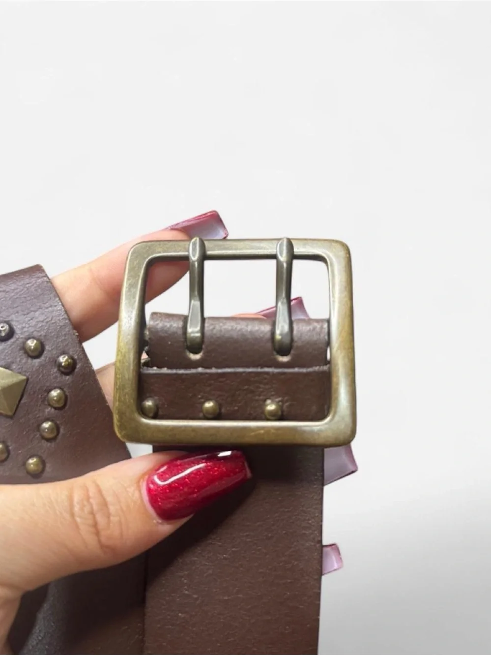 GAP Dark Brown Studded Genuine Leather Belt
